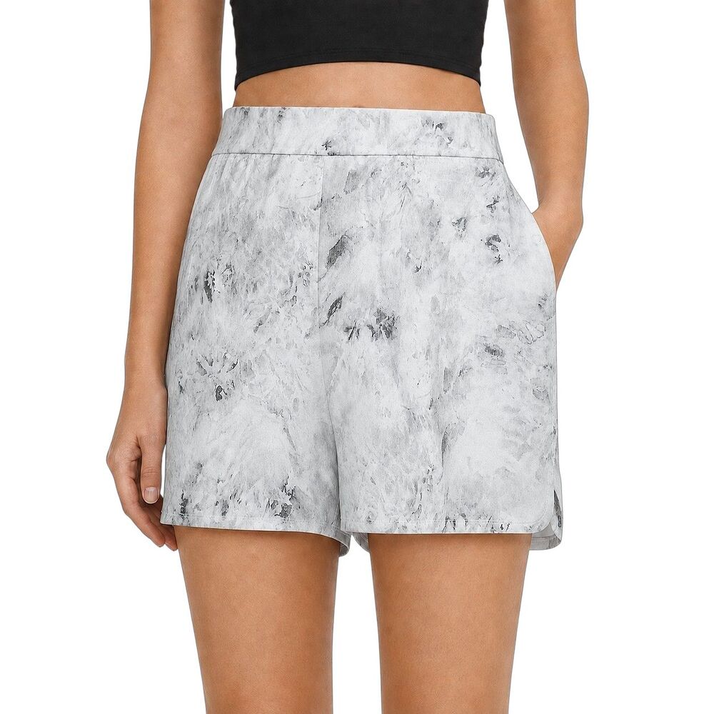 Lululemon Flat-Front Relaxed High-Rise Shorts Womens 4 In Aquila Grey Multi 4.5”